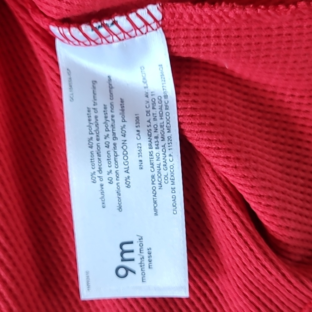 Carter's Christmas Outfit w/ Dress & Leggings, Size 9m, Red, White, Mist… - Picture 6 of 7